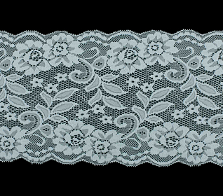 Кружево-стрейч эластичное ш.18см Бледно-голубой (уп.13,72м)