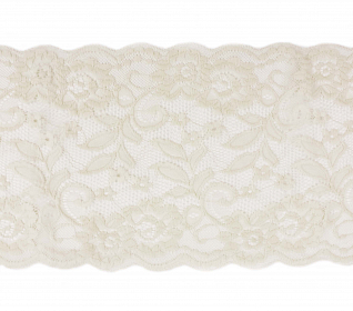 Кружево-стрейч эластичное ш.18см Молочный (уп.13,72м)
