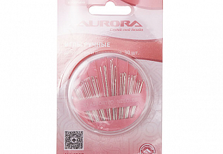 Иглы ручные для шитья и рукоделия Aurora с серебрянным ушком, 30шт